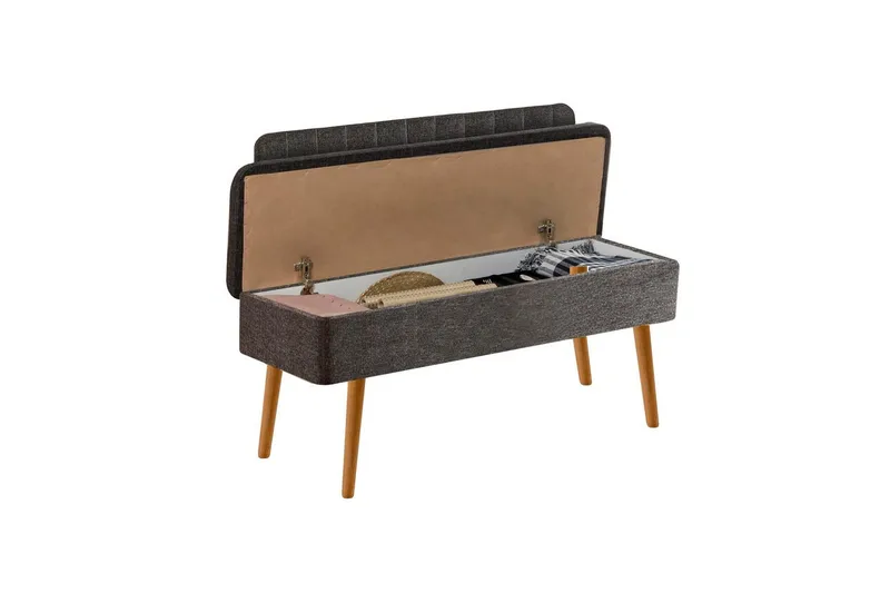 Valsot Sittbänk 110 cm - Natur/Antracit - Möbler - Vardagsrum - Stolar & sittmöbler - Sittbänk - Bänk med ryggstöd