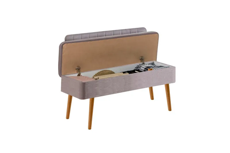 Valsot Sittbänk 110 cm - Natur/Grå - Möbler - Vardagsrum - Stolar & sittmöbler - Sittbänk - Bänk med ryggstöd