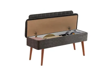 Valsot Sittbänk 110 cm - Valnöt/Antracit - Möbler - Vardagsrum - Stolar & sittmöbler - Sittbänk - Bänk med ryggstöd