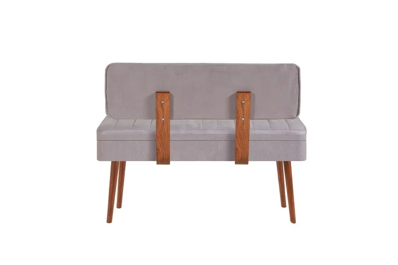 Valsot Sittbänk 110 cm - Valnöt/Grå - Möbler - Vardagsrum - Stolar & sittmöbler - Sittbänk - Bänk med ryggstöd