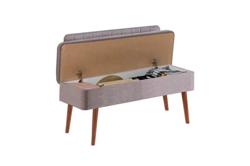 Valsot Sittbänk 110 cm - Valnöt/Grå - Möbler - Vardagsrum - Stolar & sittmöbler - Sittbänk - Bänk med ryggstöd