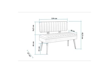 Valsot Sittbänk 110 cm - Valnöt/Mörkblå - Möbler - Vardagsrum - Stolar & sittmöbler - Sittbänk - Bänk med ryggstöd