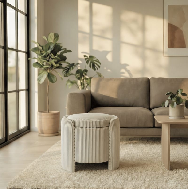 Valtor Puff 50x46x42 cm - Beige - Möbler - Vardagsrum - Stolar & sittmöbler - Sittpuff