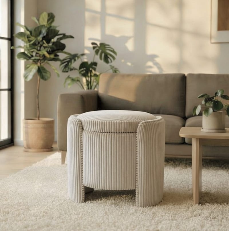Valtor Puff 50x46x42 cm - Beige - Möbler - Vardagsrum - Stolar & sittmöbler - Sittpuff