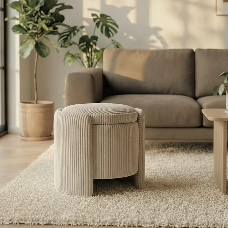 Valtor Puff 50x46x42 cm - Beige - Möbler - Vardagsrum - Stolar & sittmöbler - Sittpuff