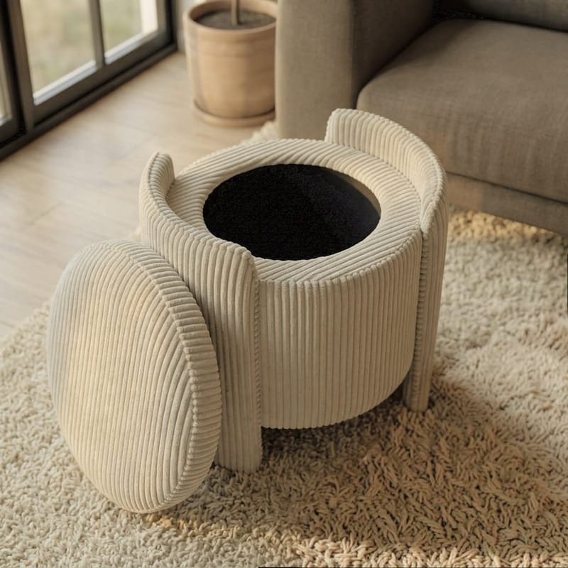 Valtor Puff 50x46x42 cm - Beige - Möbler - Vardagsrum - Stolar & sittmöbler - Sittpuff
