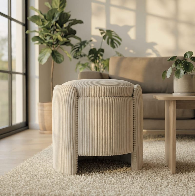 Valtor Puff 50x46x42 cm - Beige - Möbler - Vardagsrum - Stolar & sittmöbler - Sittpuff