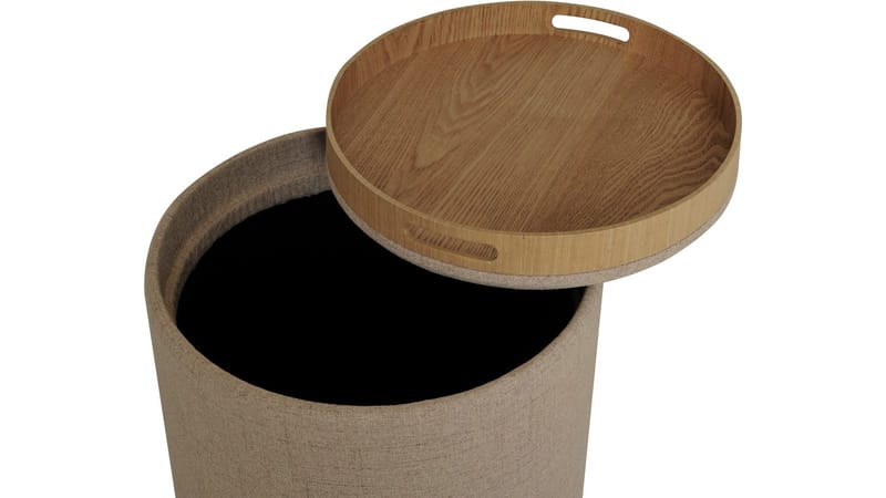 Velmira Puff 2 delar 39 cm Rund - Mörkbeige - Möbler - Vardagsrum - Stolar & sittmöbler - Sittpuff