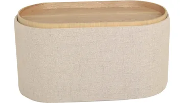 Velmira Puff 77 cm Oval - Beige - Möbler - Vardagsrum - Stolar & sittmöbler - Sittpuff