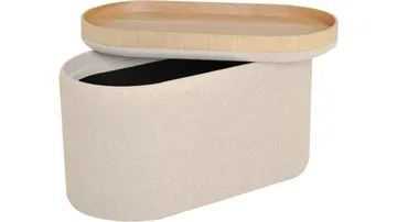 Velmira Puff 77 cm Oval - Beige - Möbler - Vardagsrum - Stolar & sittmöbler - Sittpuff