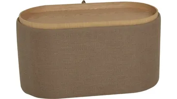 Velmira Puff 77 cm Oval - Mörkbeige - Möbler - Vardagsrum - Stolar & sittmöbler - Sittpuff