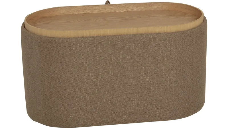 Velmira Puff 77 cm Oval - Mörkbeige - Möbler - Vardagsrum - Stolar & sittmöbler - Sittpuff