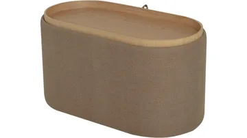 Velmira Puff 77 cm Oval - Mörkbeige - Möbler - Vardagsrum - Stolar & sittmöbler - Sittpuff