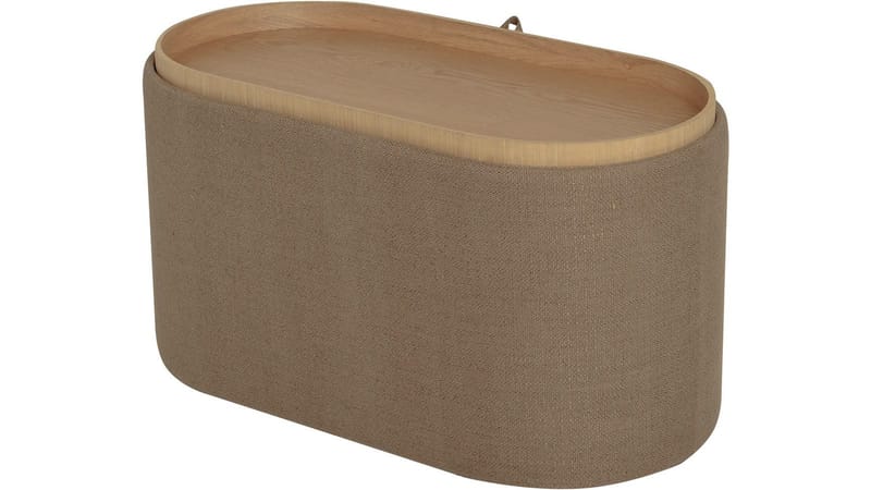 Velmira Puff 77 cm Oval - Mörkbeige - Möbler - Vardagsrum - Stolar & sittmöbler - Sittpuff