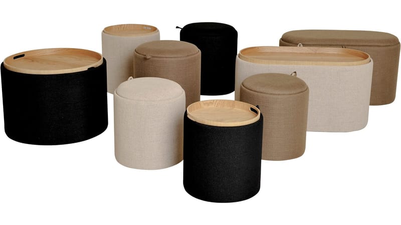 Velmira Puff 2 delar 39 cm Rund - Beige - Möbler - Vardagsrum - Stolar & sittmöbler - Sittpuff