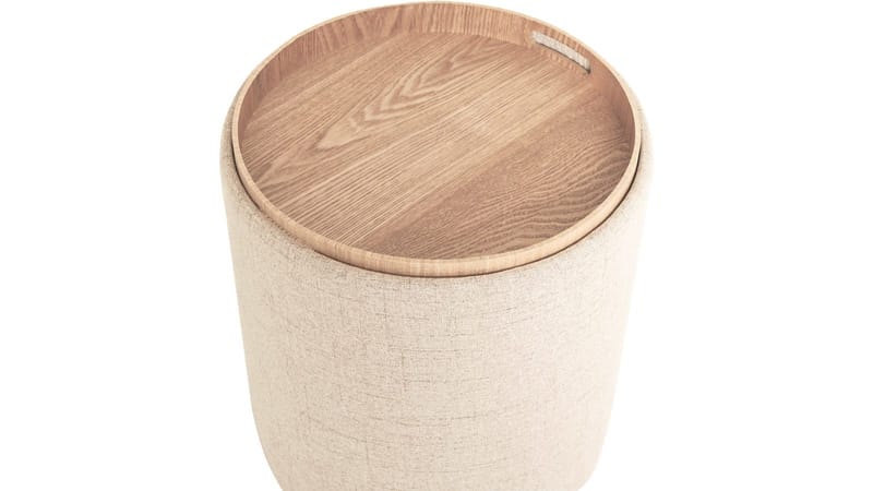 Velmira Puff 2 delar 39 cm Rund - Beige - Möbler - Vardagsrum - Stolar & sittmöbler - Sittpuff