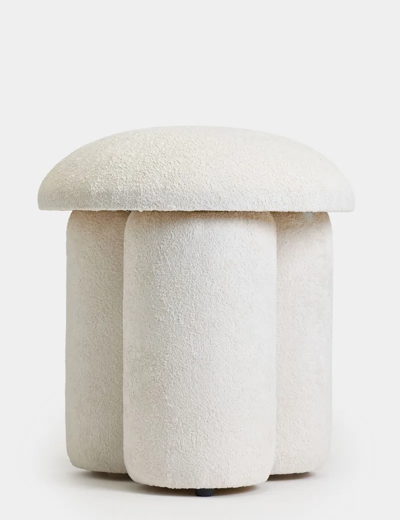 Vynor Sittpuff 45 cm Rund, Vit