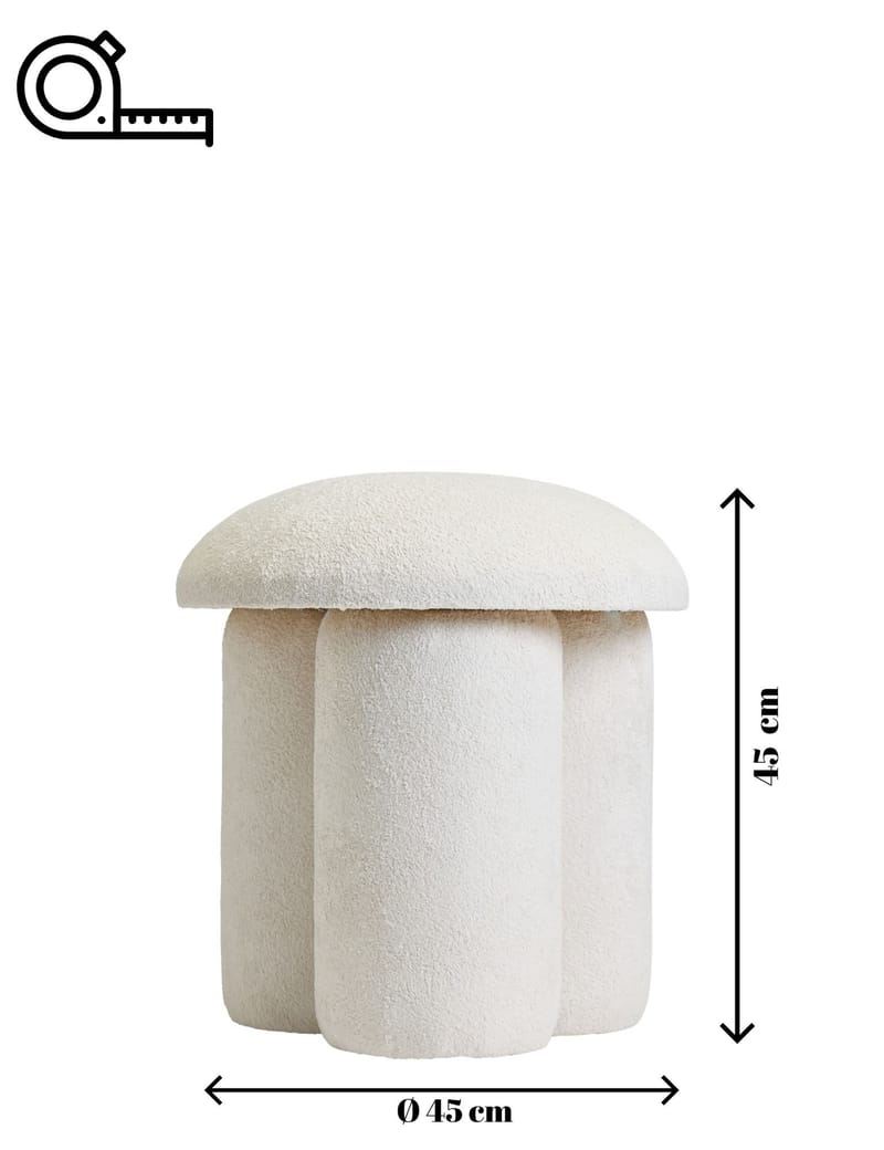 Vynor Sittpuff 45 cm Rund - Vit - Möbler - Vardagsrum - Stolar & sittmöbler - Sittpuff