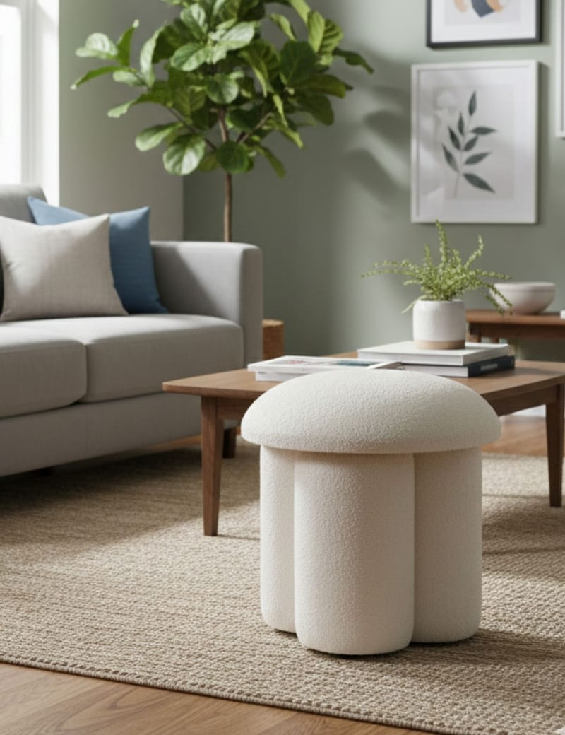 Vynor Sittpuff 45 cm Rund - Vit - Möbler - Vardagsrum - Stolar & sittmöbler - Sittpuff