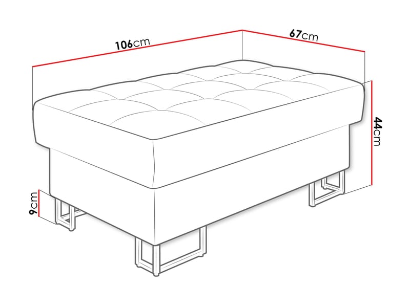Warwick Fotpall 106 cm - Möbler - Vardagsrum - Stolar & sittmöbler - Sittpuff