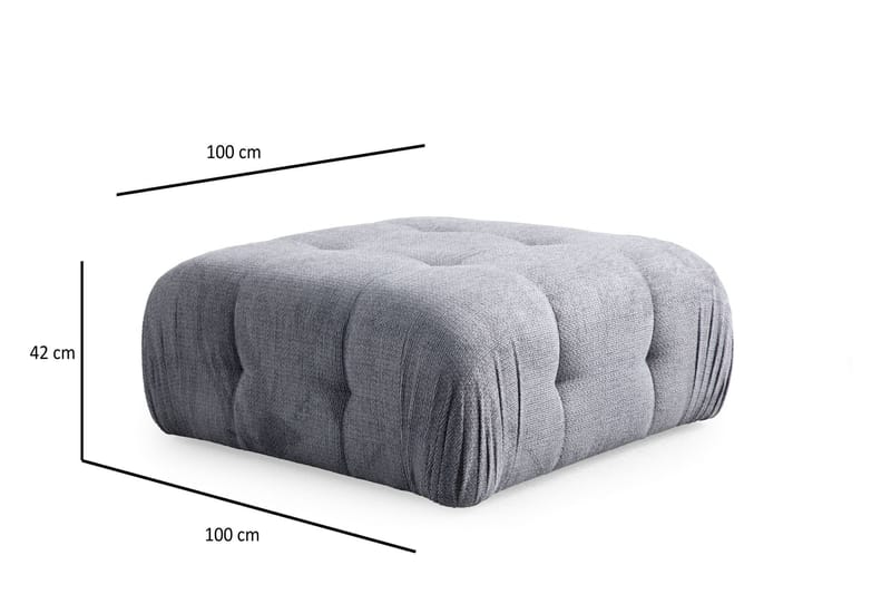 Yvara Sittpuff 100 cm - Grå - Möbler - Vardagsrum - Stolar & sittmöbler - Sittpuff