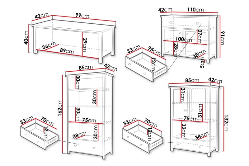Storys Möbelset För Vardagsrum - Brun - Möbler - Vardagsrum - Möbelset för vardagsrum
