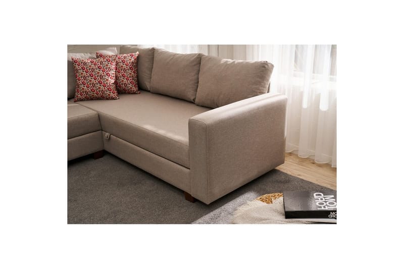 Sufian Hörnbäddsoffa 4-sits - Beige - Möbler - Vardagsrum - Bäddsoffor - Hörnbäddsoffa