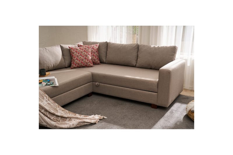 Sufian Hörnbäddsoffa 4-sits - Beige - Möbler - Vardagsrum - Bäddsoffor - Hörnbäddsoffa