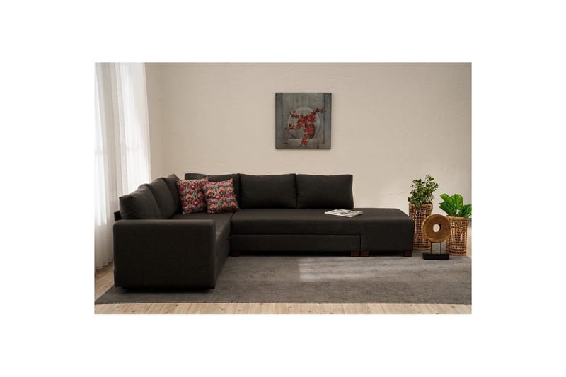 Sufian Soffa med Schäslong 4-sits - Antracit - Möbler - Vardagsrum - Bäddsoffor - Hörnbäddsoffa