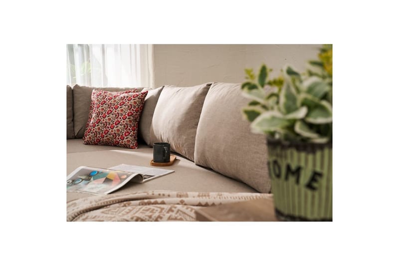 Sufian Soffa med Schäslong 4-sits - Beige - Möbler - Vardagsrum - Bäddsoffor - Hörnbäddsoffa