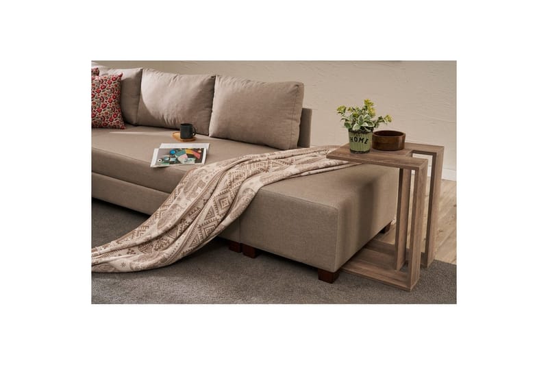 Sufian Soffa med Schäslong 4-sits - Beige - Möbler - Vardagsrum - Bäddsoffor - Hörnbäddsoffa