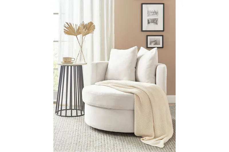 Svängbar fåtölj Dalby - Beige - Möbler - Vardagsrum - Fåtöljer