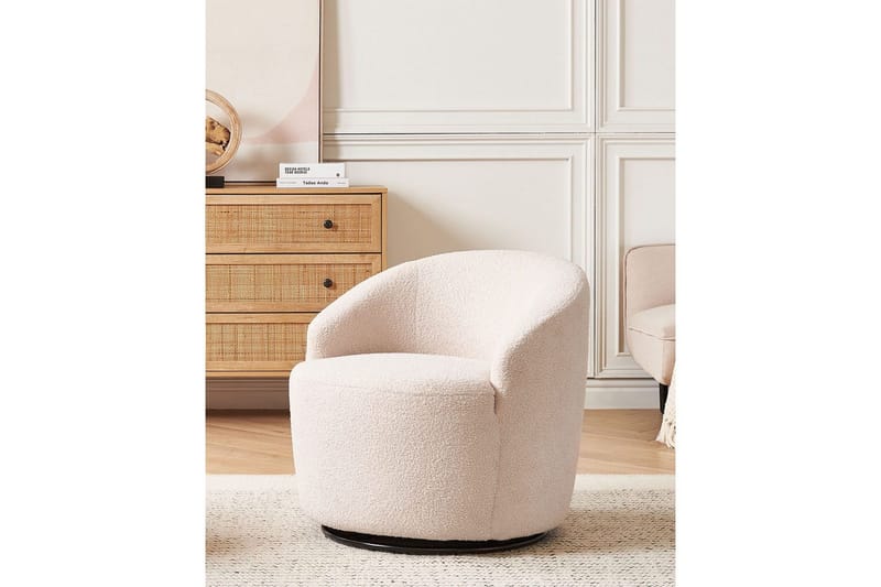 Svängbar fåtölj Davik - Beige, svart - Möbler - Vardagsrum - Fåtöljer