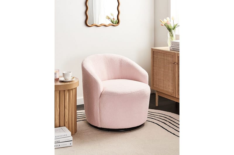 Svängbar fåtölj Davik - Rosa, Svart - Möbler - Vardagsrum - Fåtöljer