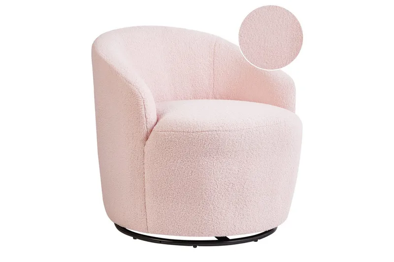 Svängbar fåtölj Davik, Rosa, Svart