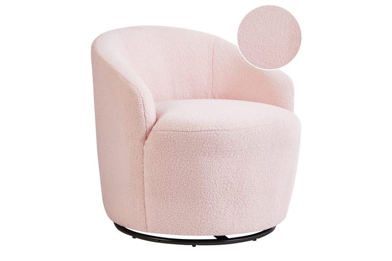 Svängbar fåtölj Davik, Rosa, Svart