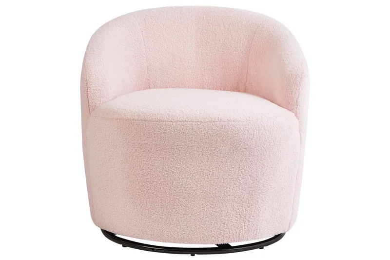 Svängbar fåtölj Davik - Rosa, Svart - Möbler - Vardagsrum - Fåtöljer