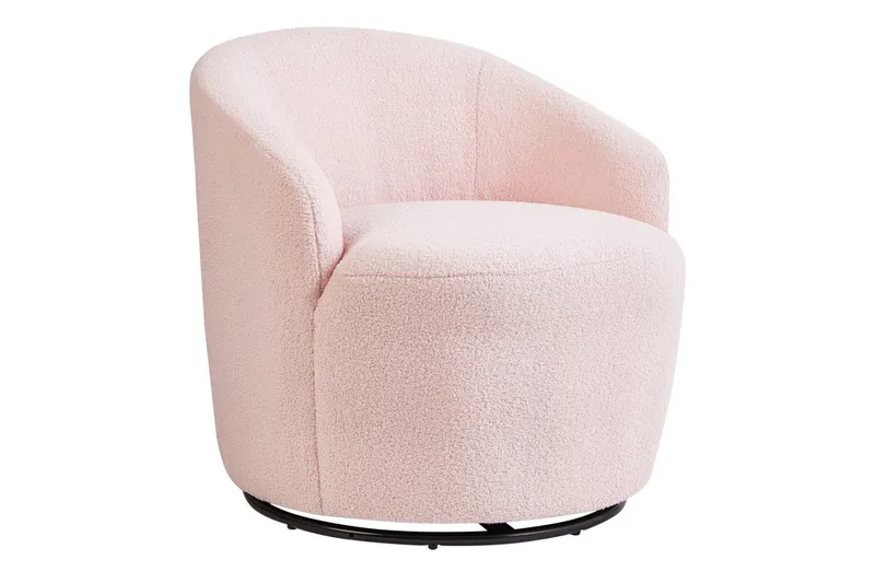 Svängbar fåtölj Davik - Rosa, Svart - Möbler - Vardagsrum - Fåtöljer