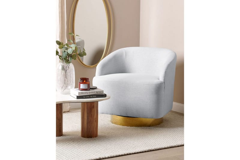 Svängbar fåtölj Lavik - Grå, guld - Möbler - Vardagsrum - Fåtöljer