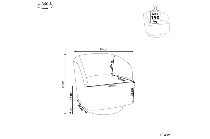Svängbar fåtölj Lavik - Grå, guld - Möbler - Vardagsrum - Fåtöljer