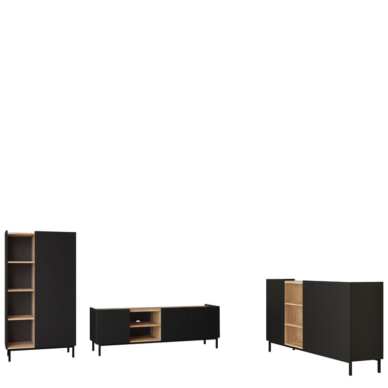 Tavrin Möbelset För Vardagsrum, Svart