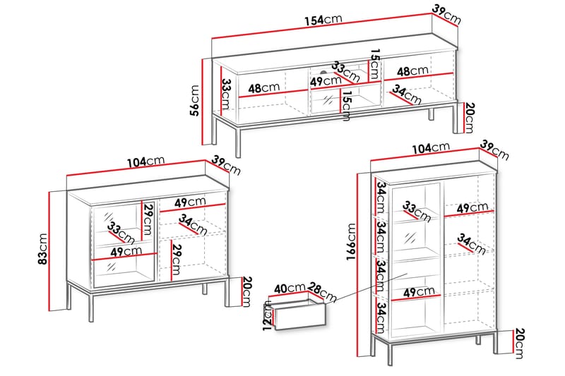 Tenorio Möbelset För Vardagsrum - Beige - Möbler - Vardagsrum - Möbelset för vardagsrum