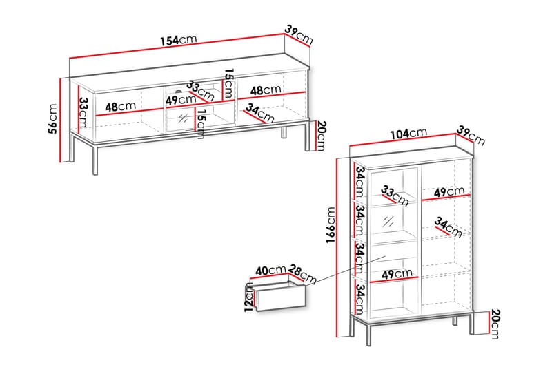 Tenorio Möbelset För Vardagsrum - Beige - Möbler - Vardagsrum - Möbelset för vardagsrum