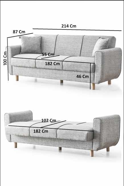 Torlan 3-sits Soffa - Beige - Möbler - Vardagsrum - Bäddsoffor