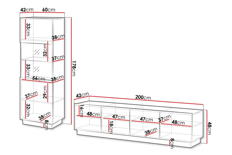 Torvalen Möbelset För Vardagsrum - Svart - Möbler - Vardagsrum - Möbelset för vardagsrum