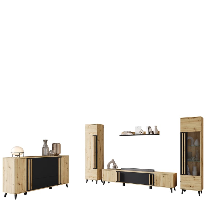 Torvos Möbelset För Vardagsrum - Brun/Svart - Möbler - Vardagsrum - Möbelset för vardagsrum