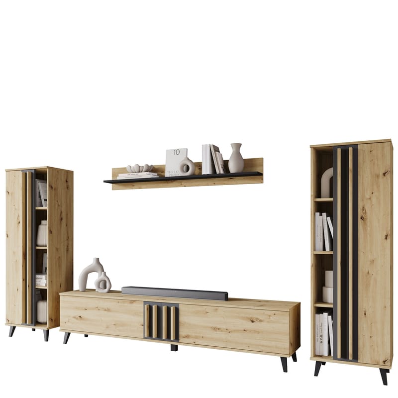 Torvos Möbelset För Vardagsrum, Brun/Svart