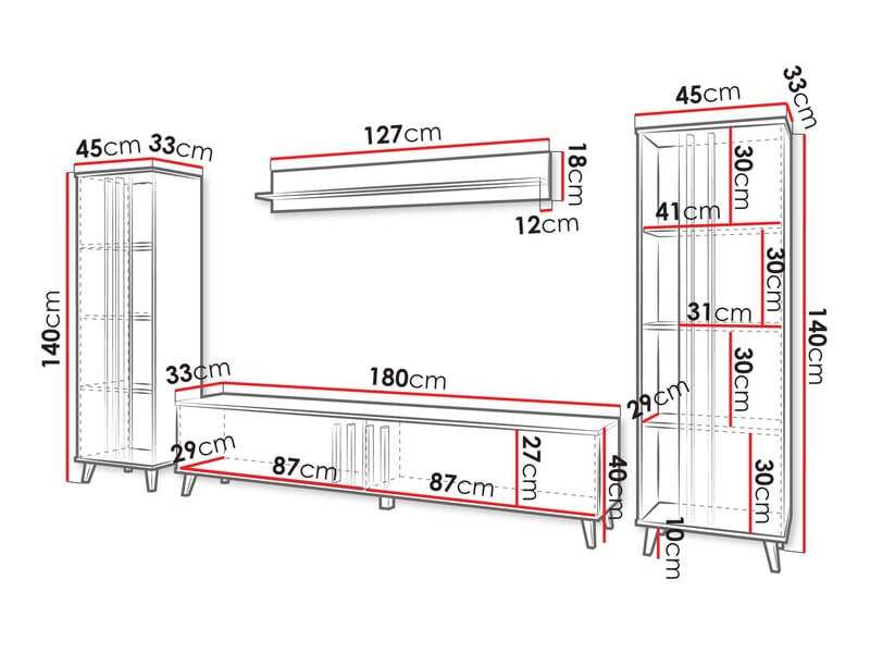 Torvos Möbelset För Vardagsrum - Brun/Svart - Möbler - Vardagsrum - Möbelset för vardagsrum