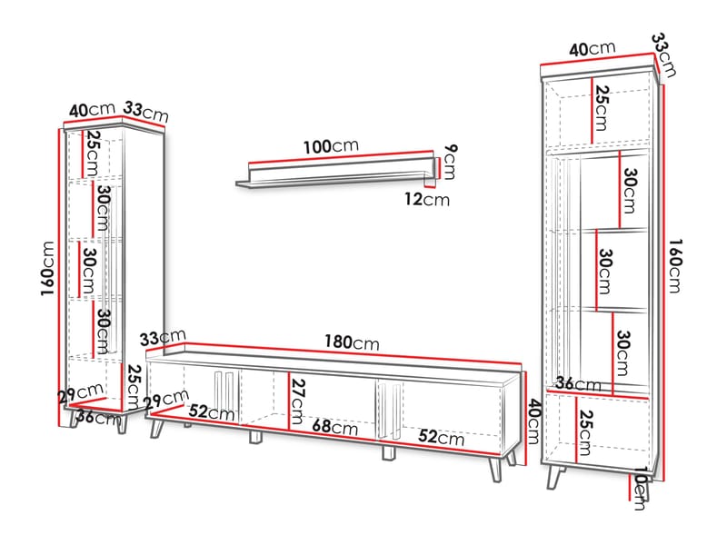 Torvos Möbelset För Vardagsrum - Brun/Svart - Möbler - Vardagsrum - Möbelset för vardagsrum