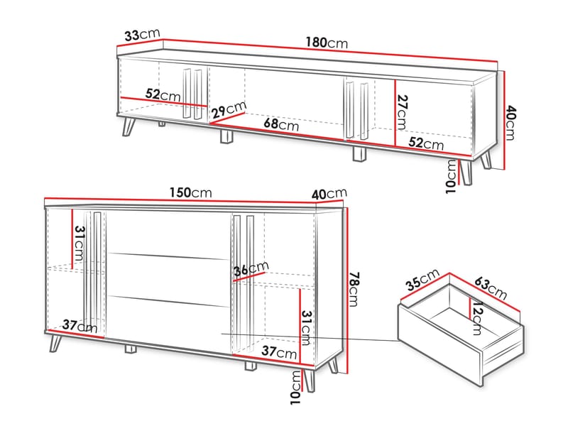 Torvos Möbelset För Vardagsrum - Brun/Svart - Möbler - Vardagsrum - Möbelset för vardagsrum